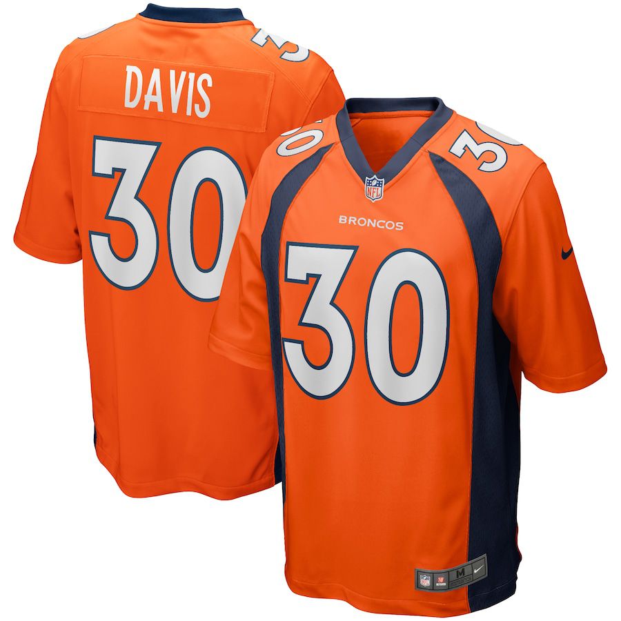 Men Denver Broncos #30 Terrell Davis Nike Orange Game Retired Player NFL Jersey